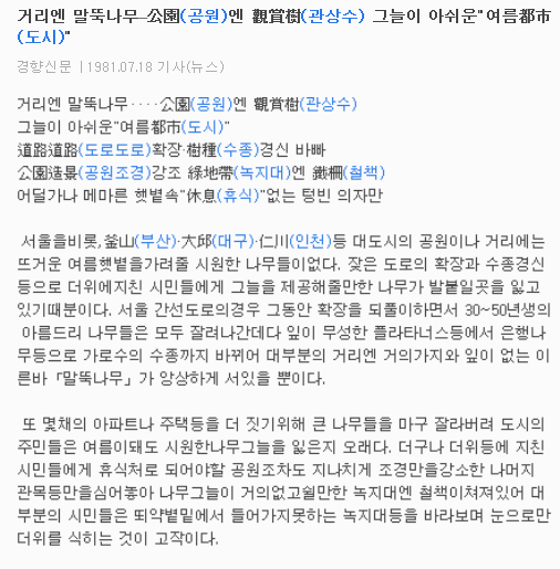 1981년 사직공원 광장 언급 1